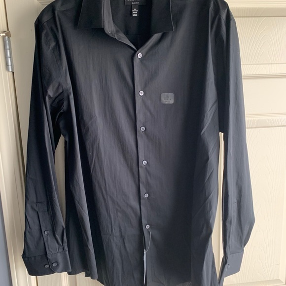 Alfani L/S Black Button Down Shirt(XL) - Picture 2 of 4
